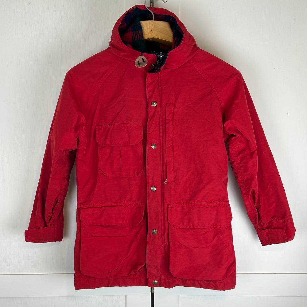Vintage Woolrich Woman Mountain Parka Jacket Small Red Plaid‎ Lined Gorpcore USA